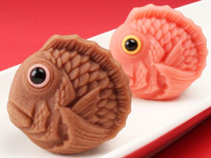 麻布青野総本舗 上生菓子しょこら鯛 （チョコ、さくら） 2個