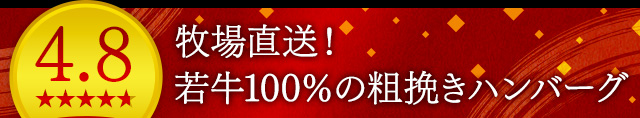 牧場直送！若牛100％の粗挽きハンバーグ
