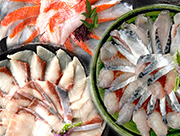 とろ地きんめ鯛、ぶり、旬の魚3種食べ比べセット（3～4人前)／海鮮しゃぶしゃぶ九郎八