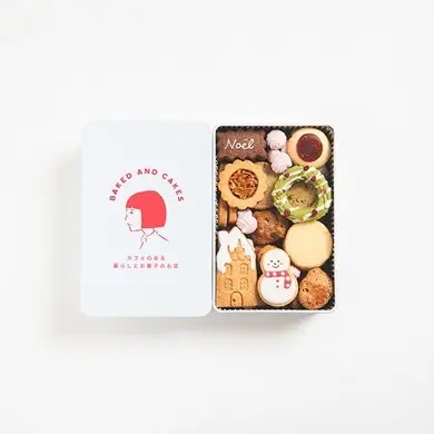 雪だるまとリースのクリスマスクッキー缶_0