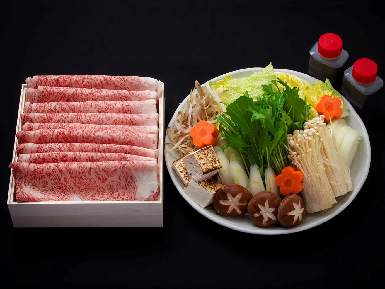 「綿肉」鹿児島黒牛 すき焼きセット A5（ロース）3人前_0