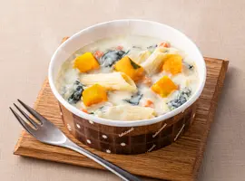 トウモロコシとお米で作ったペンネのグラタン(BEYOND FREE)