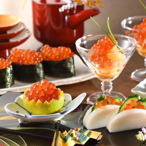 お正月を華やかに飾る北海道産いくら醤油漬け