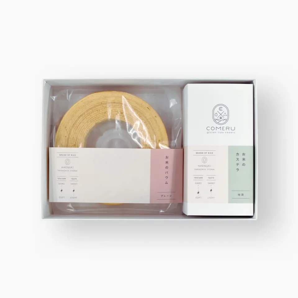 お米のバウム（小）・お米のカステラ（地酒）の詰め合わせ_0