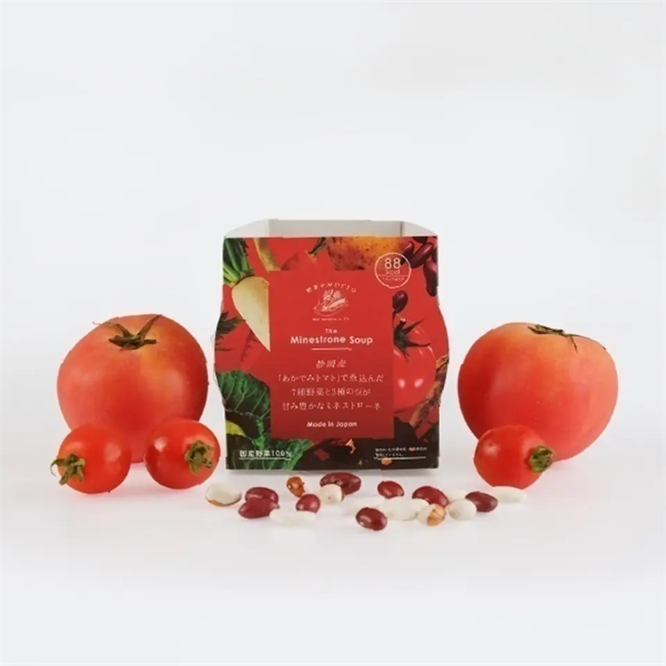 静岡産「あかでみトマト」で煮込んだ7種野菜と3種の豆が甘み豊かなミネストローネ_0