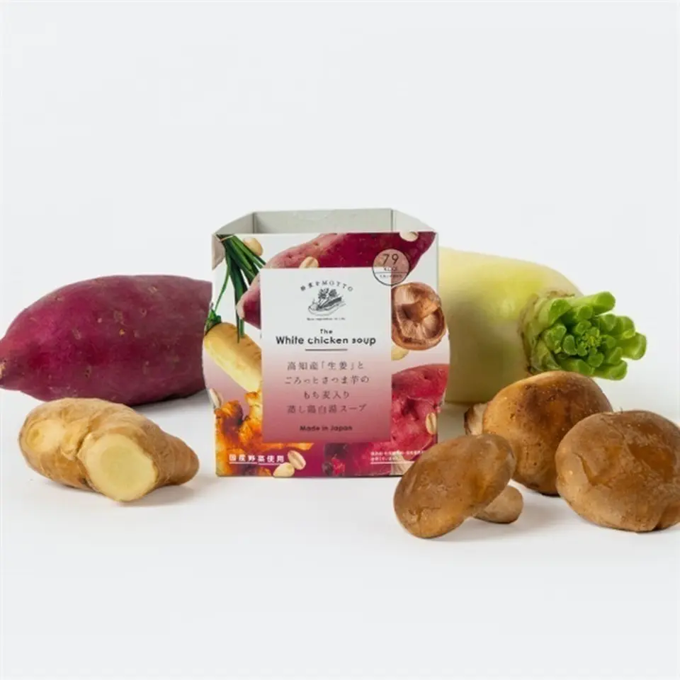 高知産｢生姜｣とごろっとさつま芋のもち麦入り蒸し鶏白湯スープ_0