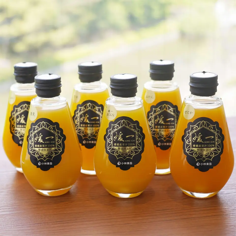 媛一プレミアム小瓶160ml４本セット（媛一まどんな２本・甘平・せとか 各1本 ）ストレート果汁100%ジュース_0