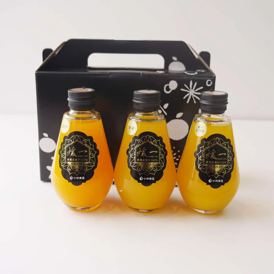 媛一小瓶4本セット（清見・河内晩柑・はるか・温州みかん 各160ml）ストレート果汁100%ジュース_0