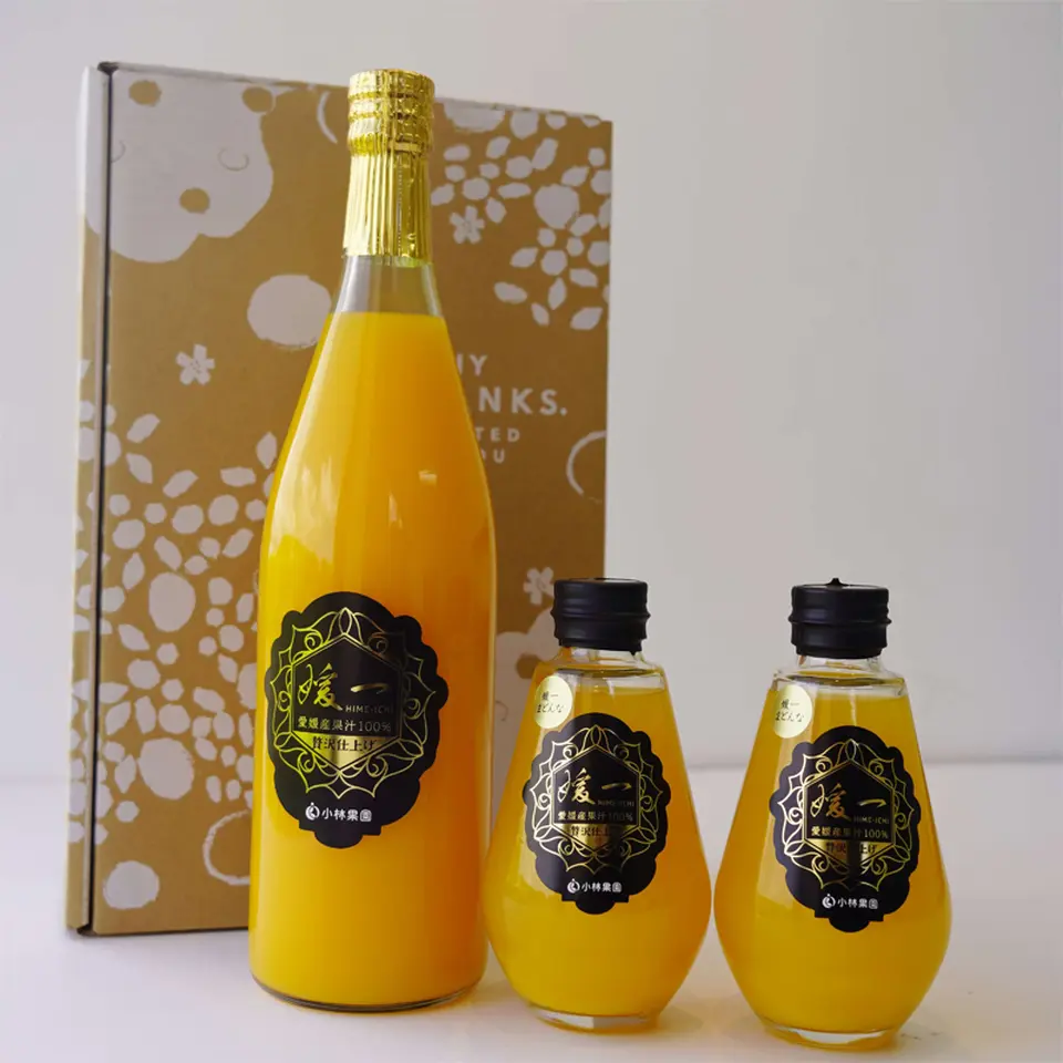 媛一 大瓶1本・小瓶4本セット(温州みかん720ml 媛一まどんな・つぶ入りみかん・はるか・ニューサマーオレンジ160ml)_0