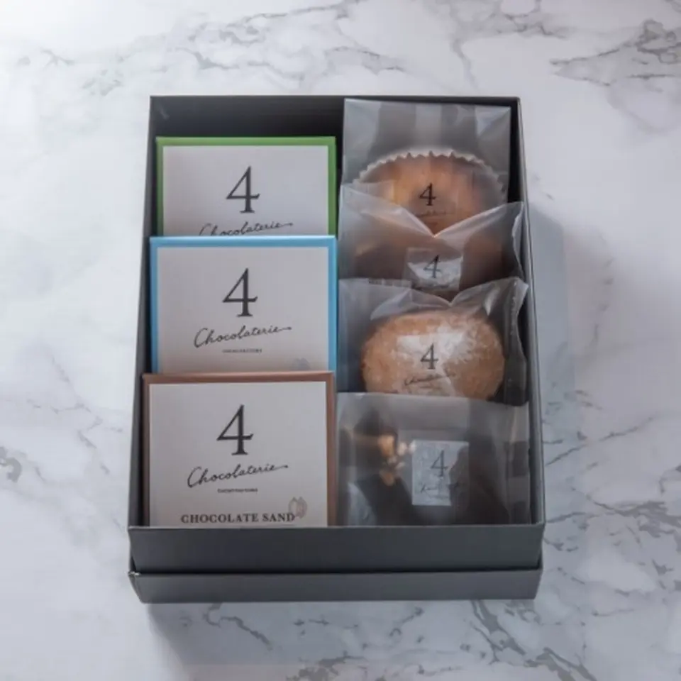 チョコレートサンド3個（バニラ・四日市抹茶・ビター各１個）、焼菓子４種（フィナンシェ２種・マドレーヌ・ダックワーズ各１個）_2