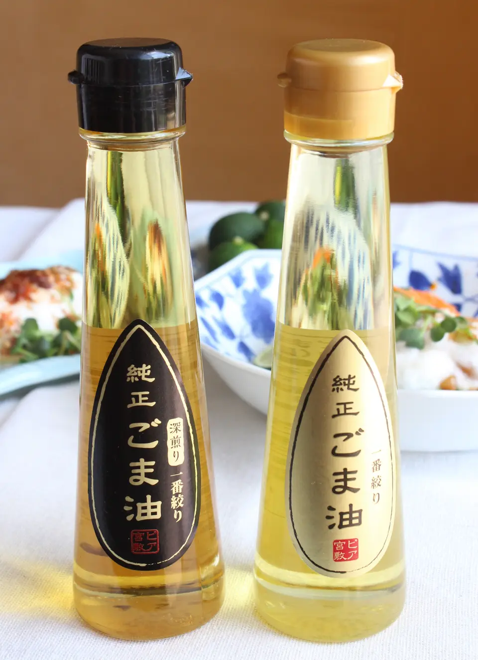 生で食する純正一番搾りごま油 浅煎り＆深煎りセット_0