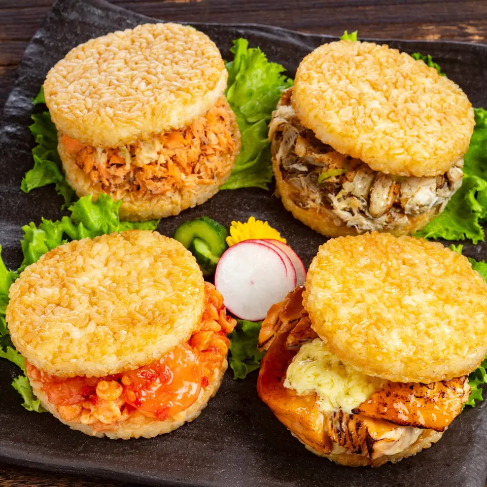 焼き魚&海老のライスバーガー 4種(8食入り)_0