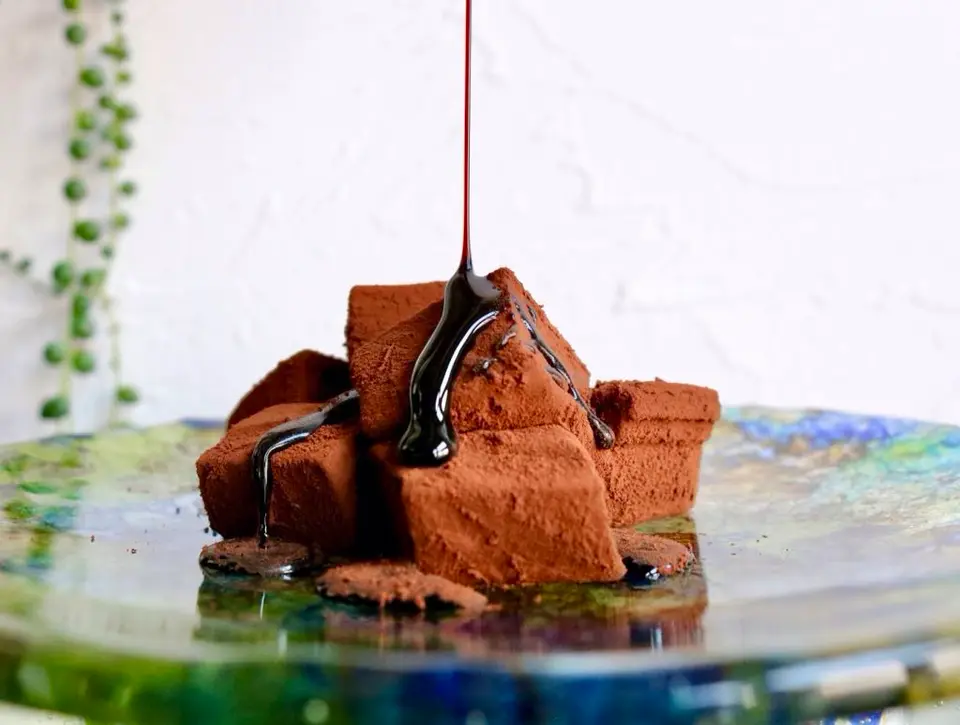 桐箱入り　由布院わらび餅 真空パック 200g×2個詰合せ(抹茶きな粉・チョコ）_2