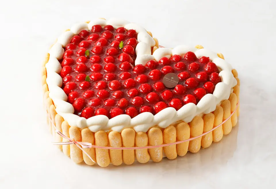 特注ハート型シュス木苺レアチーズケーキ　直径14cm（1〜2人用）_0