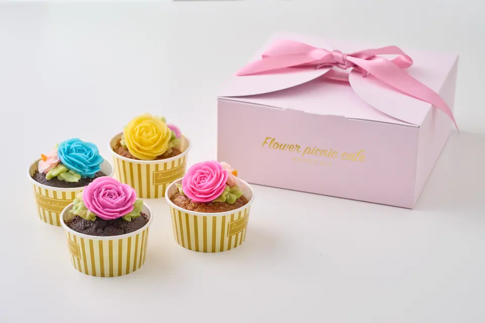 食べられるお花のカップケーキ（4個セット）_0