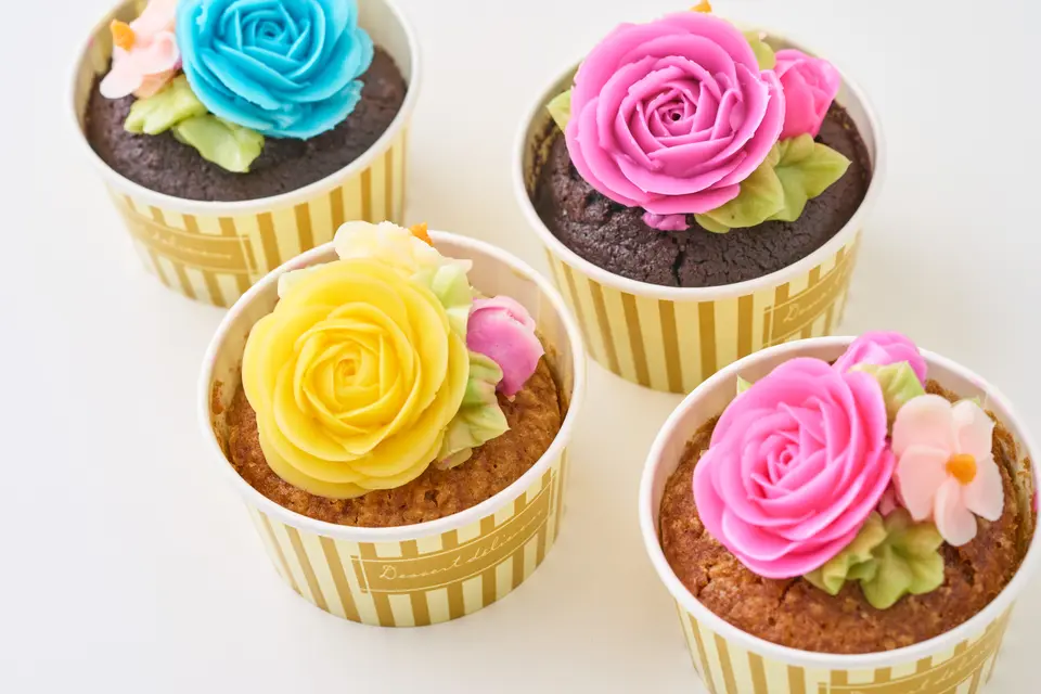 食べられるお花のカップケーキ（4個セット）_1