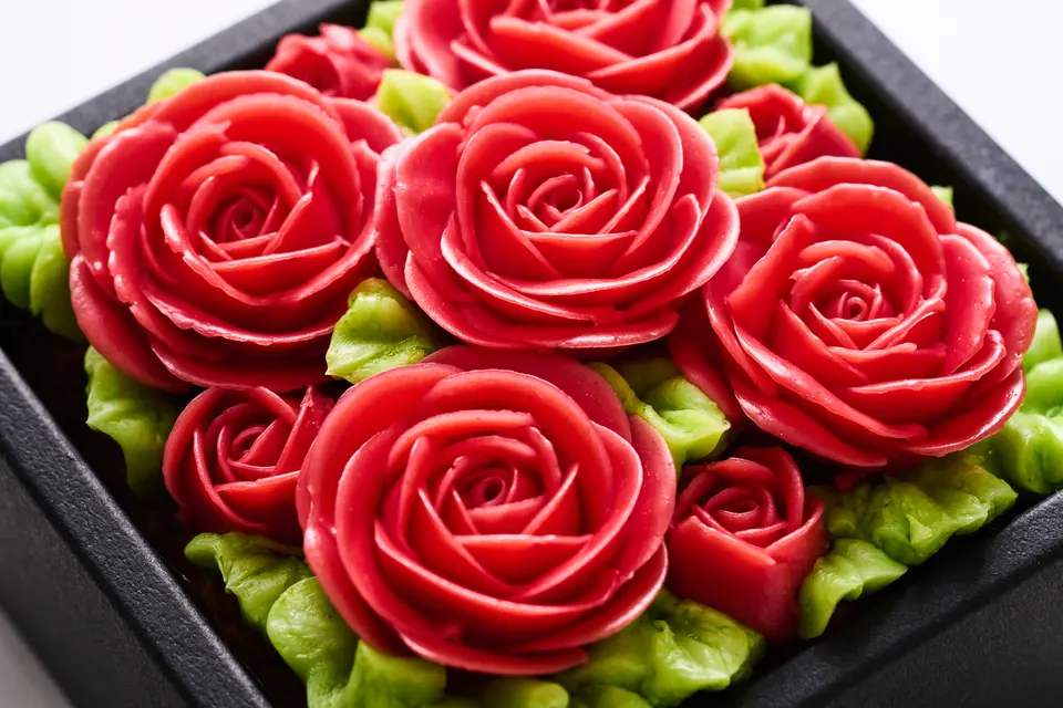 Anniversary"ミニ"ボックスフラワーケーキ【Shining Red】_1