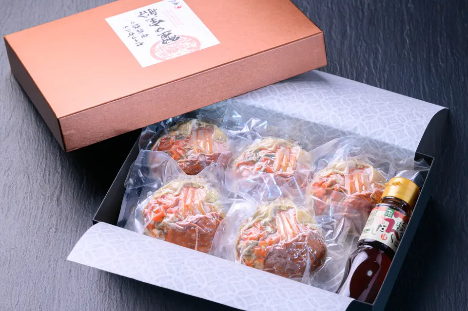 セイコガニ（香箱ガニ）の甲羅盛り 蟹の宝船 小サイズ 130g級使用　加工後65g～ 5個セット_0