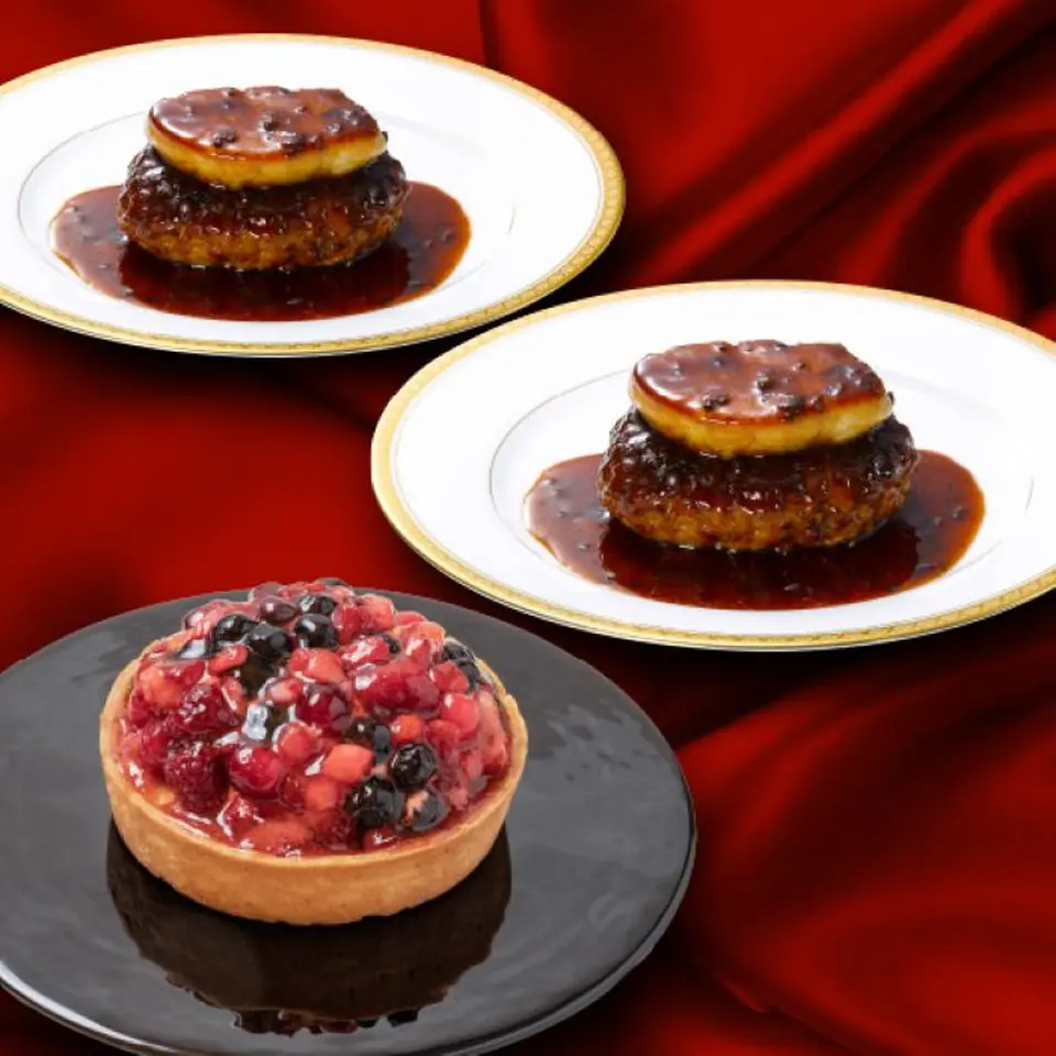 ロッシーニ風ハンバーグセット（赤い果実のドームタルト）_0