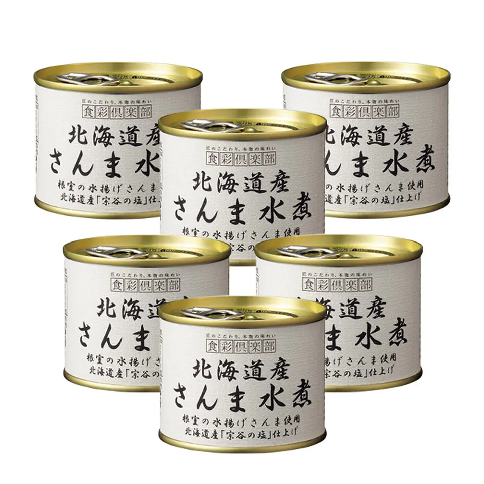 〈食彩倶楽部〉北海道産さんま水煮6缶_1