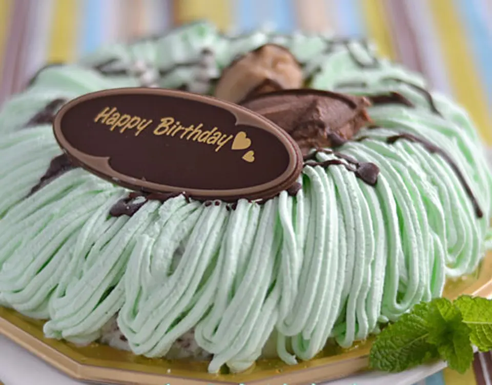 チョコミントアイスケーキ５号（ドーナッツ型） _0