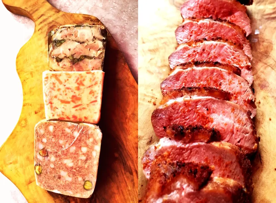 定番テリーヌ3種と鴨肉ローストのセット_0