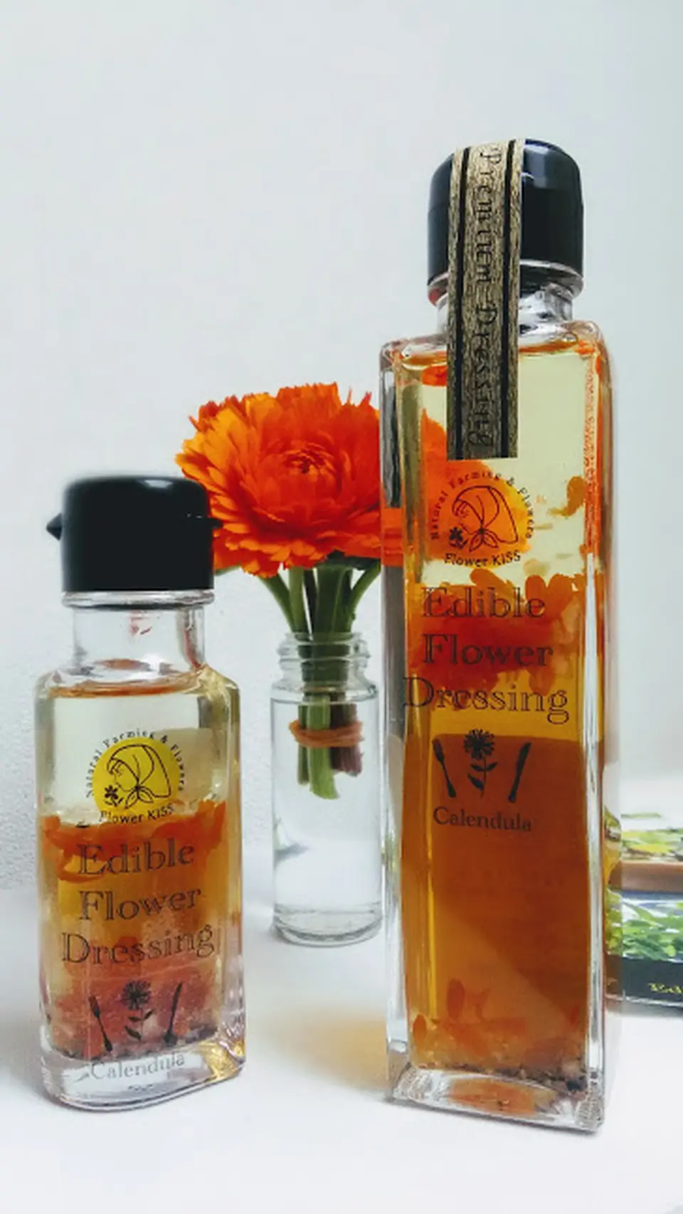 エディブルフラワードレッシング「Flower KISS」通常タイプ150ml＋ハンディタイプ50ml・2本セット_0
