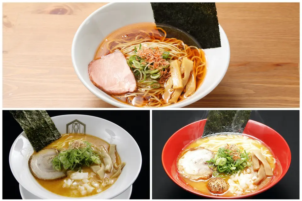 海老そば3食セット(あっさり・濃厚・鶏白湯) 具材付き_0