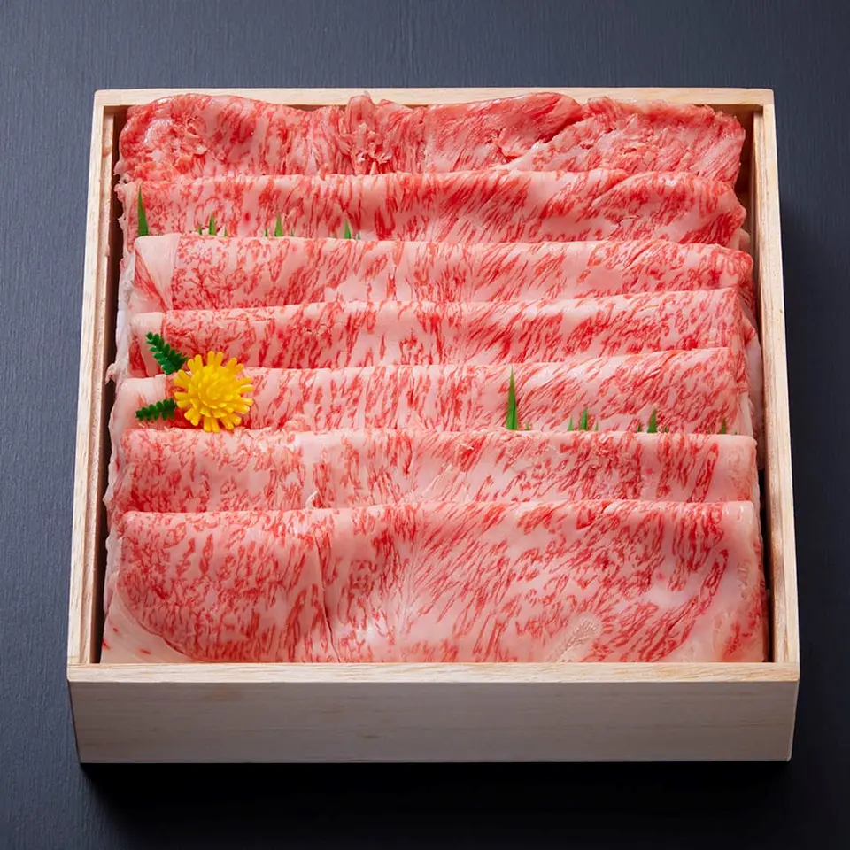 「綿肉」鹿児島黒牛 A5 しゃぶしゃぶ・すき焼き用（ロース）400g_0