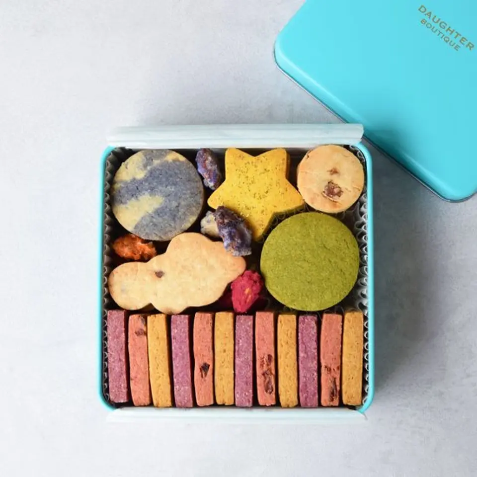 レインボークッキー缶_　ロゴ入り手提げ紙袋付き_0