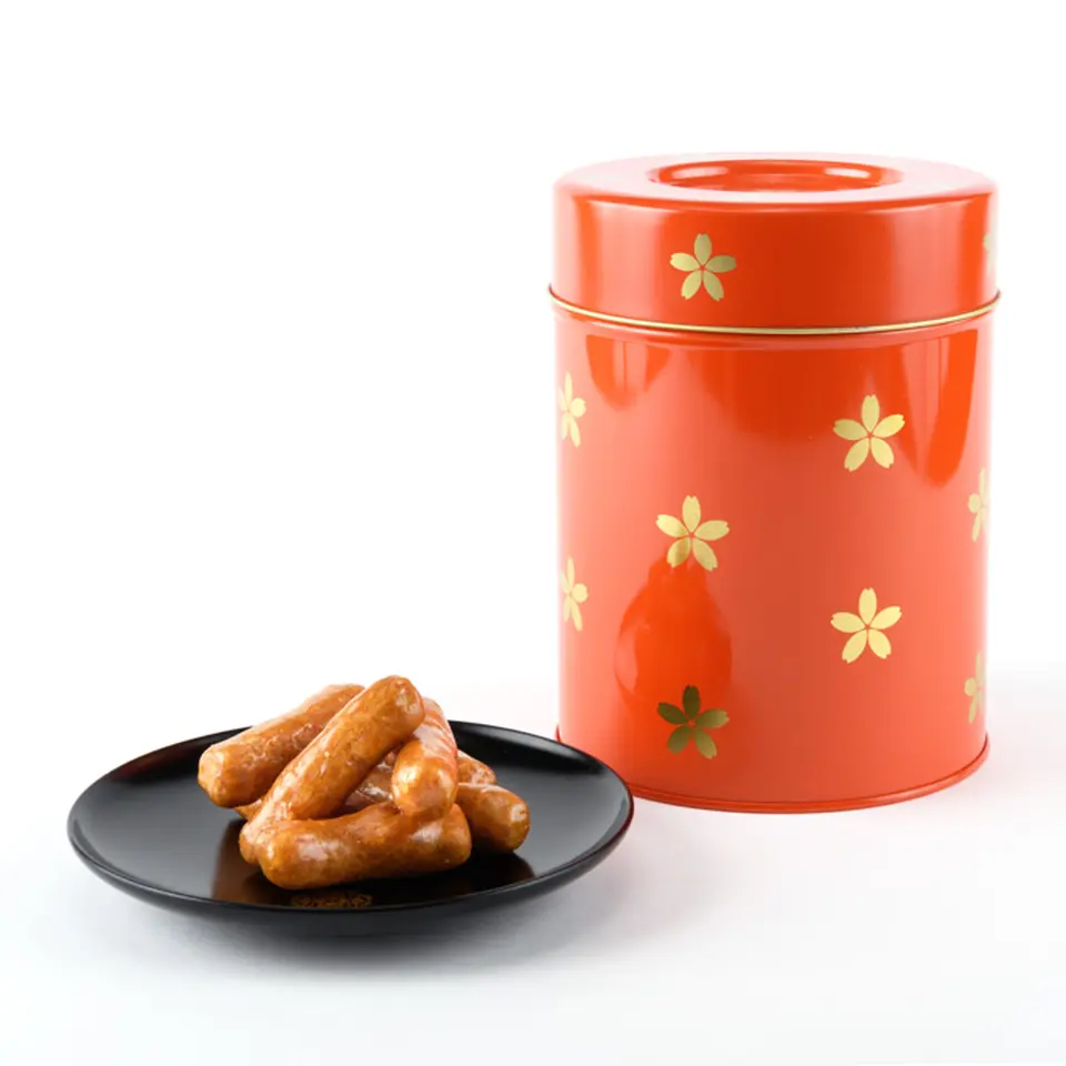 かりんとう 丸中缶(朱色)_0